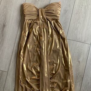 NEW gold strapless NEW YEARS EVE dress. Cache in 8